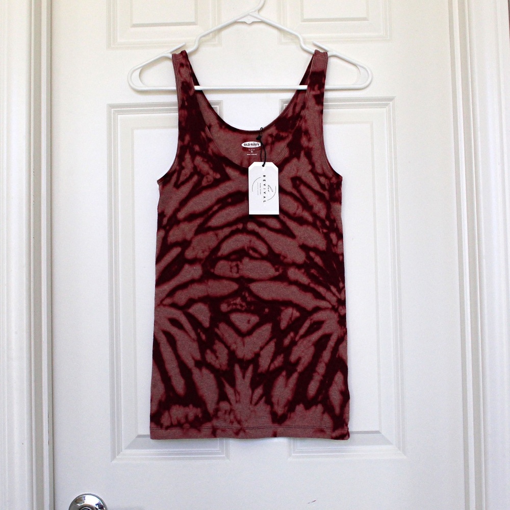 Handmade tie dye ribbed knit tank top by Hue Revival
